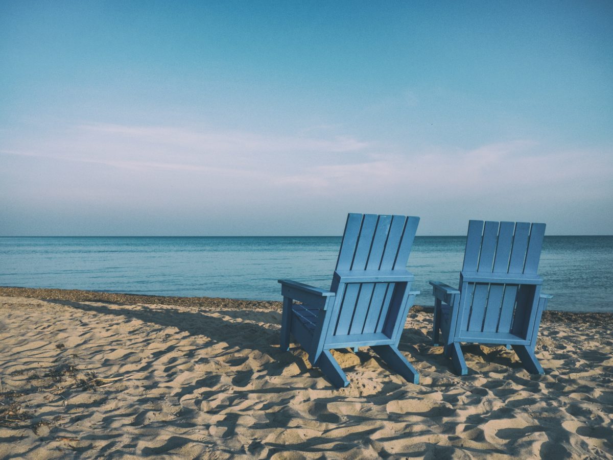 Beach chairs on the beach